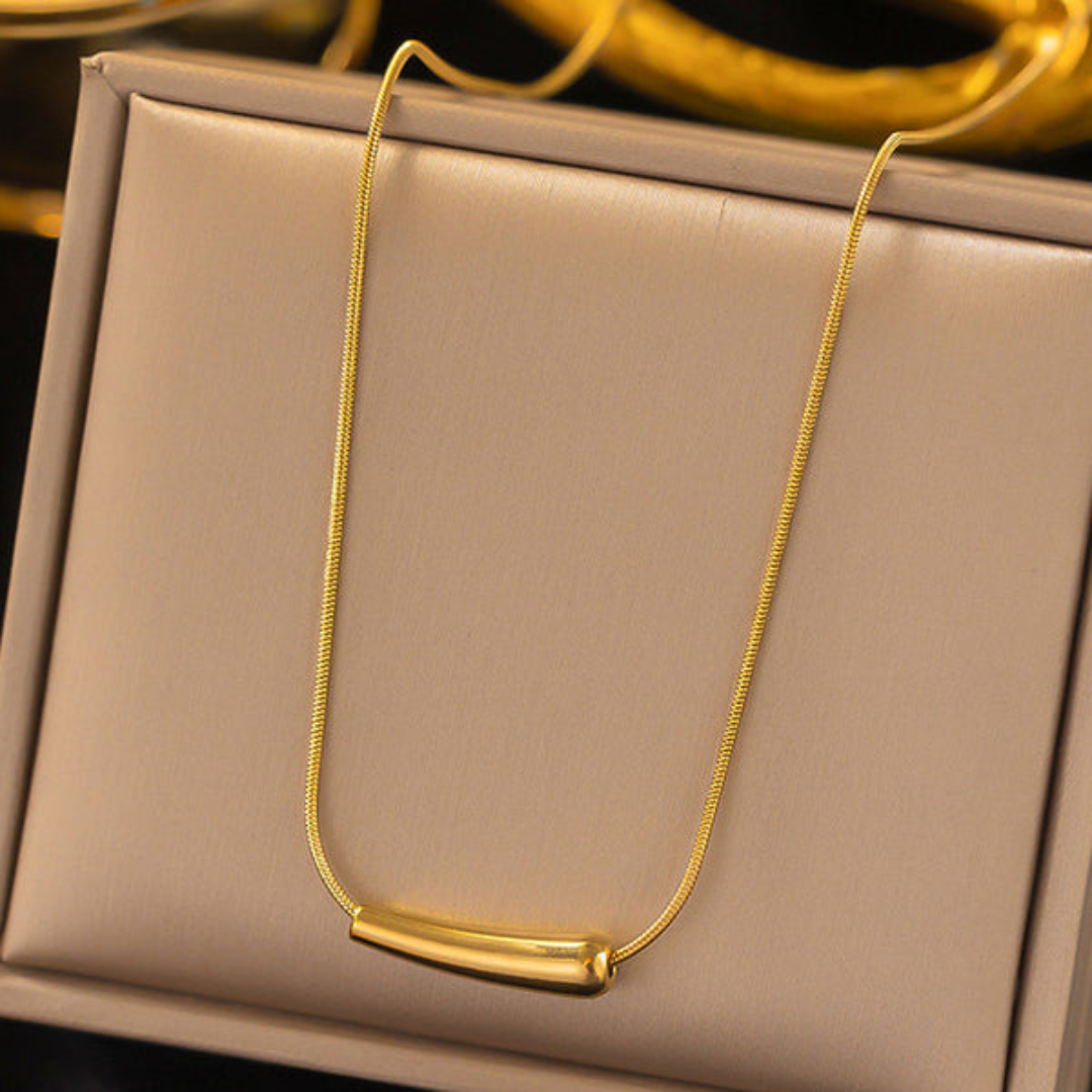 Tube Design Minimal Gold Chain