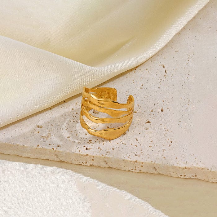 Layered Wave Adjustable Ring