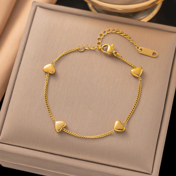 Golden Hearts Adjustable Bracelet